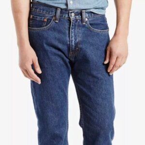 Levi's 505 Regular Fit Straight Leg Jeans Men's 34x32 Dark Blue